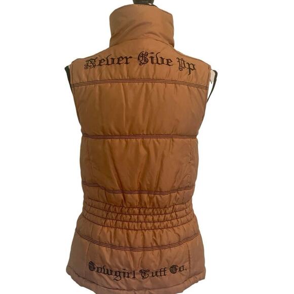 COWGIRL TUFF Co. PUFFER VEST SIP BUTTON DOWN GOLD/BLACK EMBROIDERED SZ S COUNTRY - Picture 16 of 16